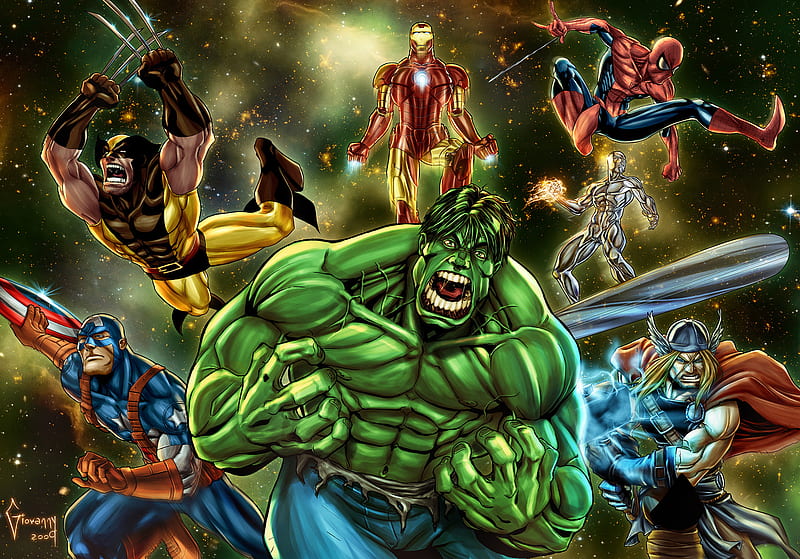 Spider Man, Hulk, Iron Man, Captain America, Avengers, Wolverine, Comics,  Silver Surfer, HD wallpaper | Peakpx