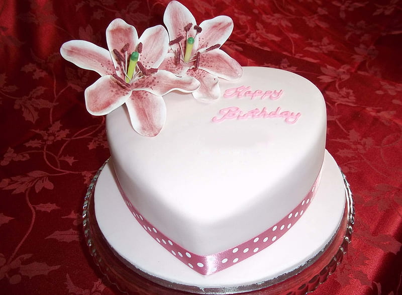 Birtay Cake, heart, occasions, HD wallpaper