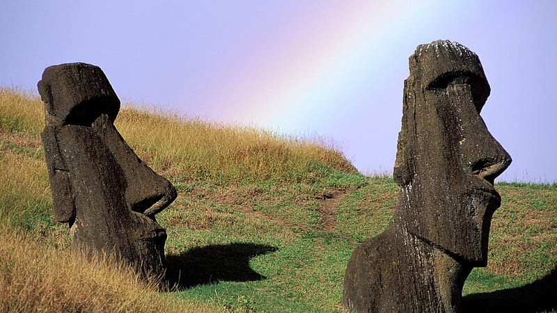 moai statues easter island, easter, island, statue, moai, HD wallpaper