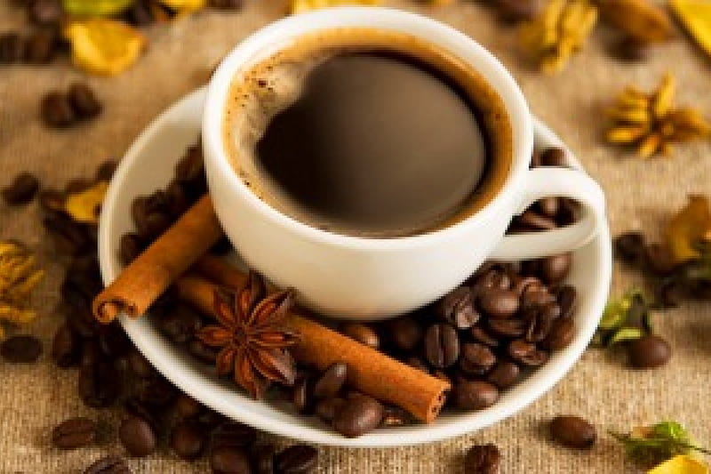 Morning coffee, pretty, beans, relax, cinnamon, bonito, leaves, coffee ...