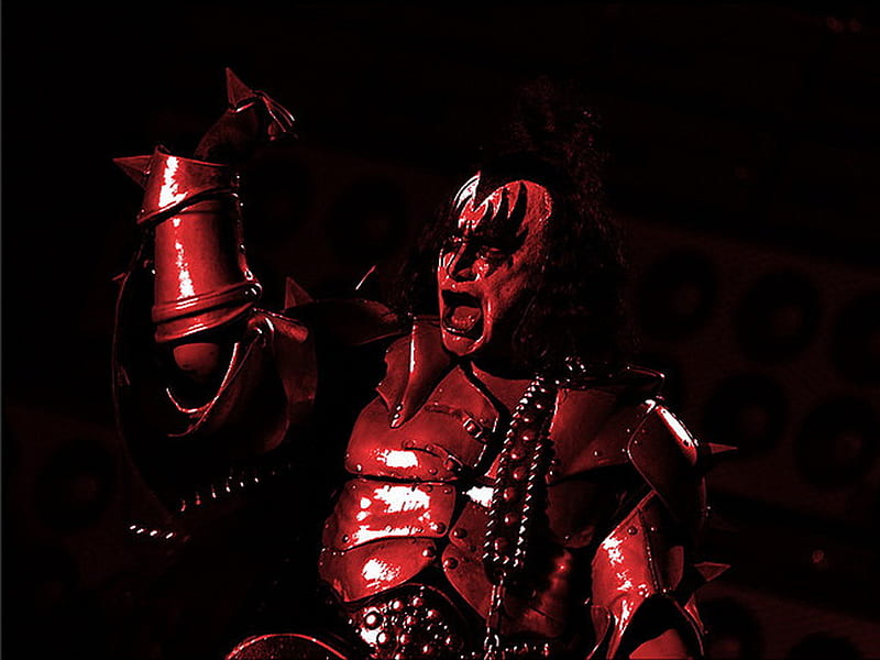 Bloody Gene of Kiss, rock, concert, kiss, blood, metal, musician, heavy metal, hard rock, scary, HD wallpaper