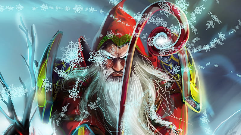 Beard Santa Claus With White Snowflake Snowflake, HD wallpaper