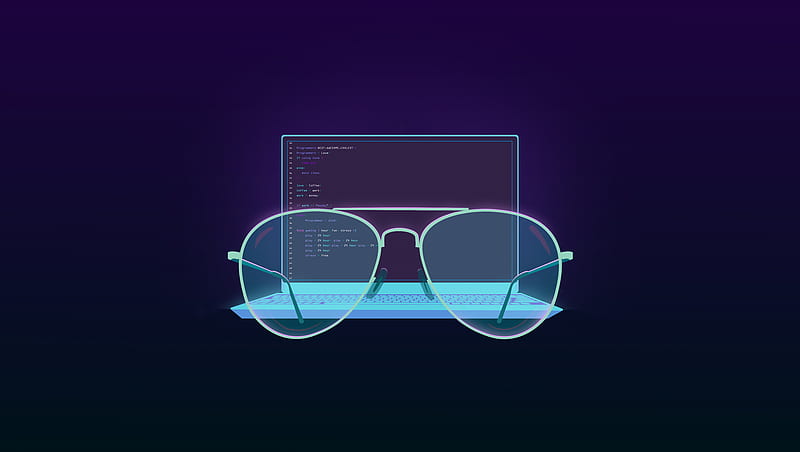 Technology, Programming, Blue, Code, Glasses, HD wallpaper