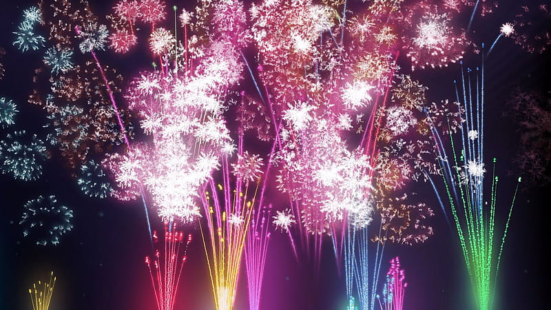 Colorful Crackers New Year Celebration Happy New Year 2021, HD wallpaper