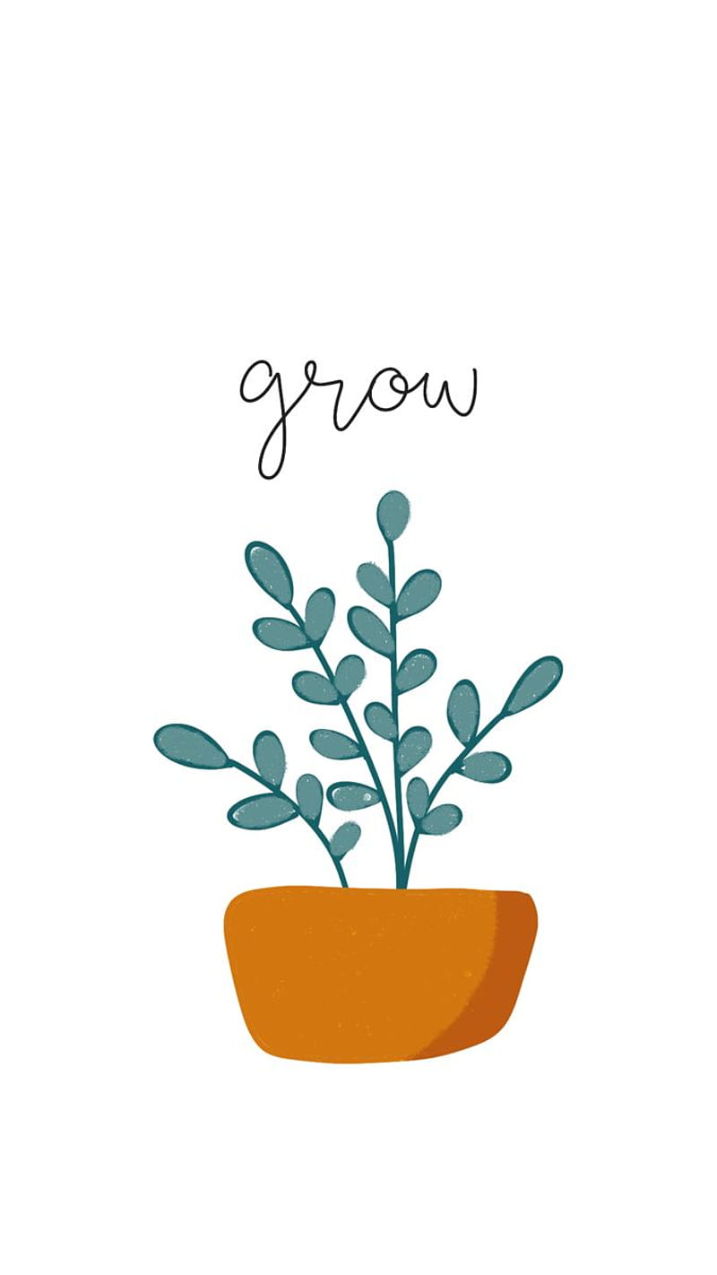 Minimalist “grow”, Simple Plant Aesthetic, HD phone wallpaper