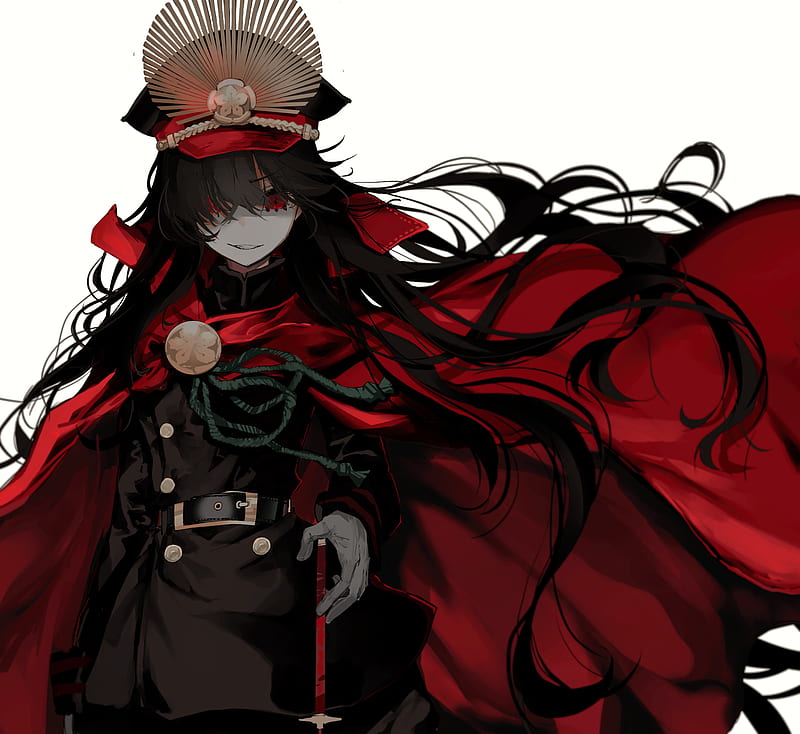 Ahmya D’Tras HD-wallpaper-majin-archer-fate-grand-order-uniform-black-hair-cape-red-eyes-creepy-smile-anime