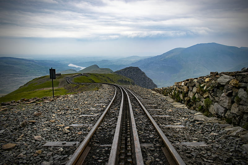 Train rail near mountains during daytime, HD wallpaper | Peakpx