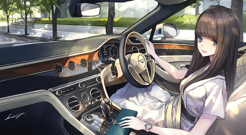 Anime girl driving a car - Stock Illustration [105367982] - PIXTA