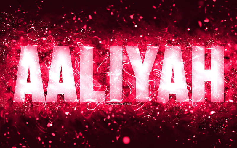 Happy Birtay Aaliyah pink neon lights, Aaliyah name, creative, Aaliyah Happy Birtay, Aaliyah Birtay, popular american female names, with Aaliyah name, Aaliyah, HD wallpaper