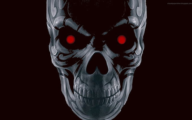Possessed Skull, demonic, dark, black, possessed, horror, skull, HD wallpaper