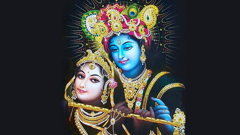 Krishna And Radha In Black Background Krishna Hd Wallpaper Peakpx