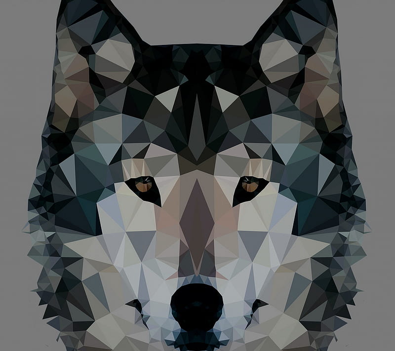 Polygonal Wolf, marvel, men, triangles, vader, white, HD wallpaper