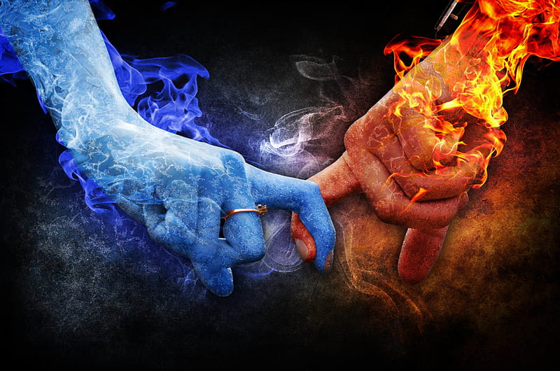 Ice and Fire Love, HD wallpaper