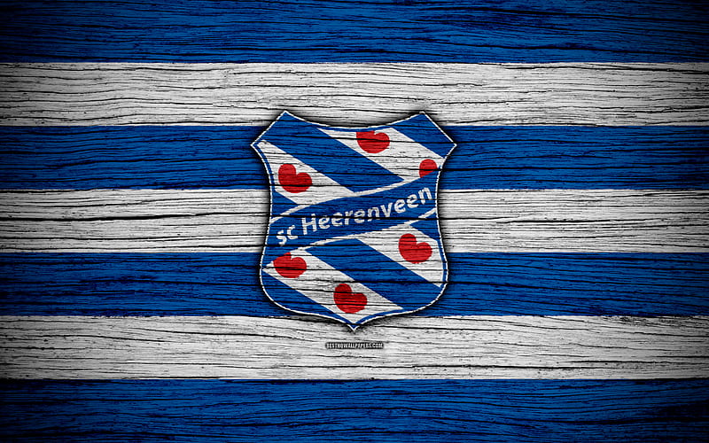Heerenveen FC Eredivisie, soccer, Holland, football club, Heerenveen, wooden texture, FC Heerenveen, HD wallpaper