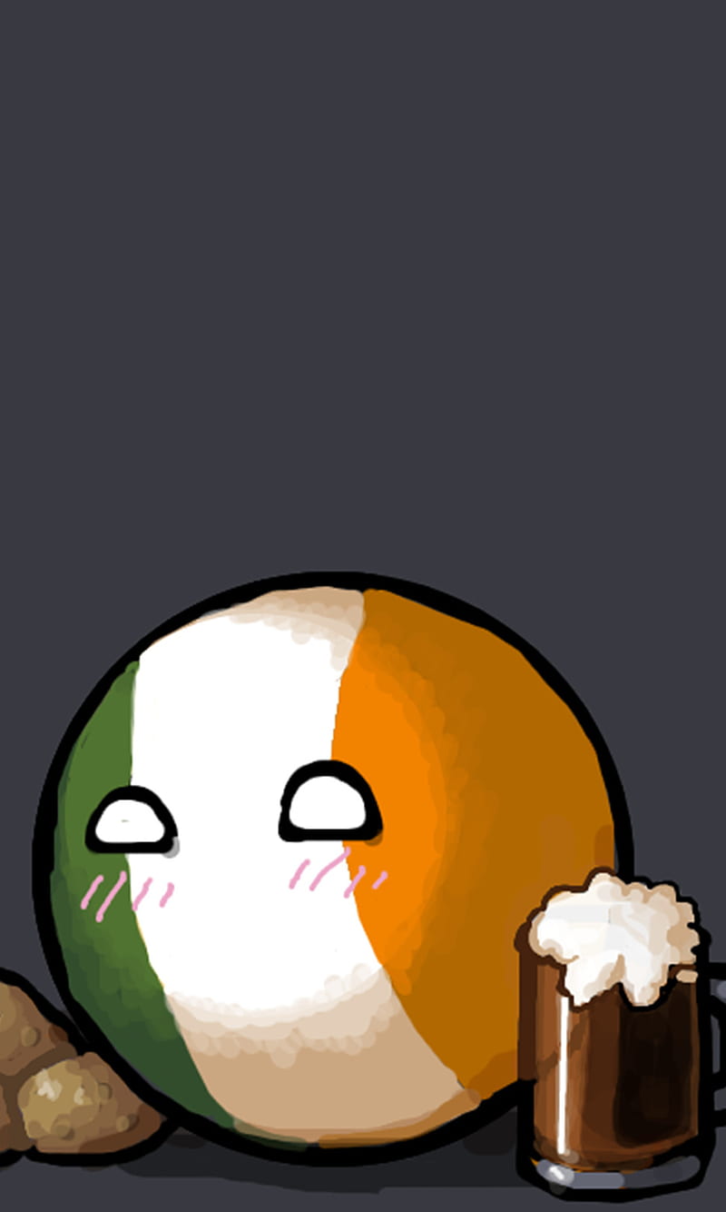Irelandball, ball, countryballs, ireland, meme, HD phone wallpaper