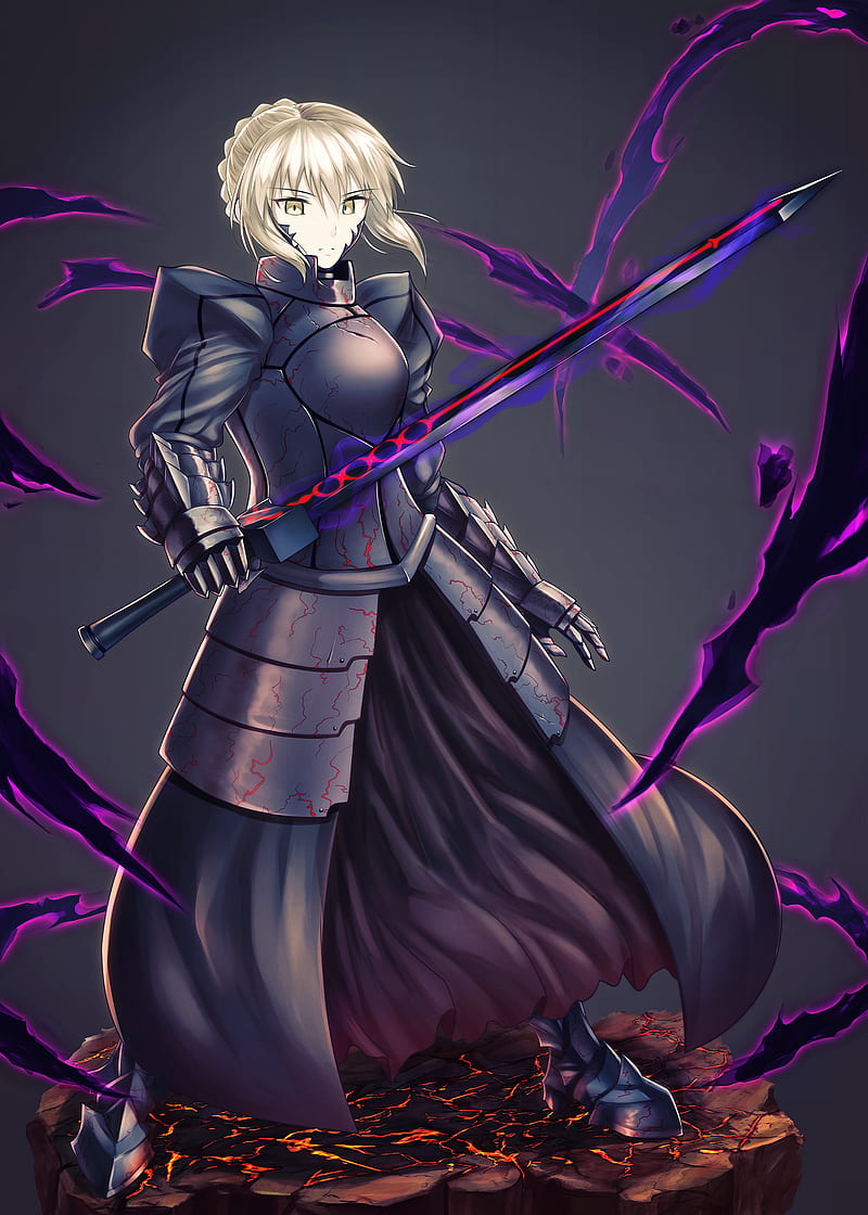 anime, anime girls, Fate/Stay Night, Fate/Grand Order, Saber, sword, weapon, armor, short hair, blonde, yellow eyes, HD phone wallpaper