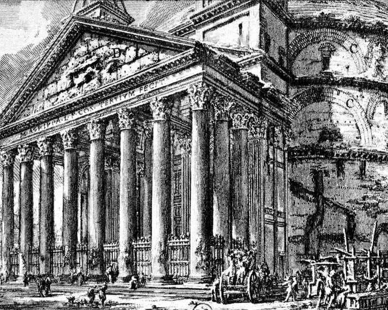Piranesi - Pantheon in Rome, rome, italian, eighteenth century, engraving, HD wallpaper