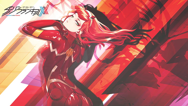 darling in the franxx zero two wearing red dress with red hair anime, HD wallpaper