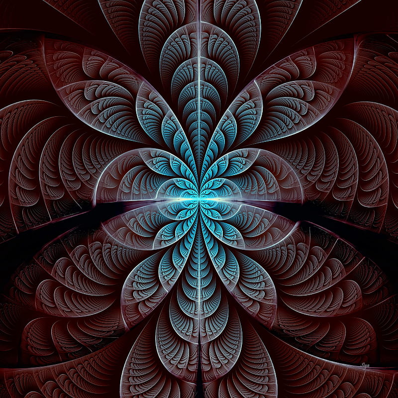 fractal, pattern, symmetry, glow, abstraction, HD phone wallpaper