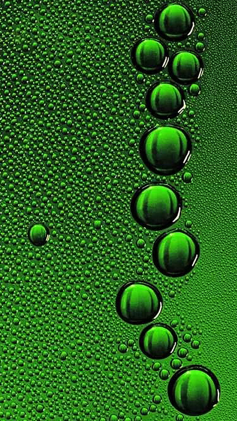 Green drops, drop, water, HD phone wallpaper