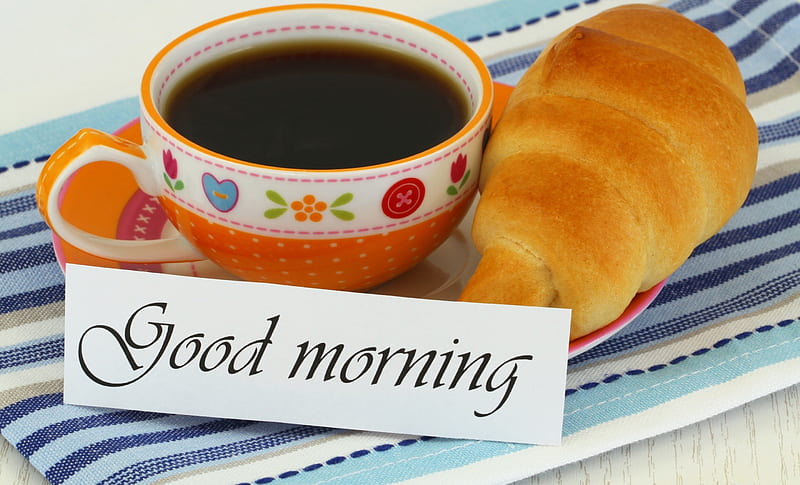 Hot Coffee Chocolate Cake Good Morning Stock Photo 1238691265 | Shutterstock
