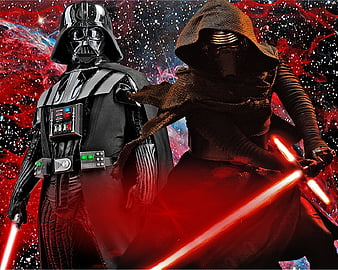 Darth And Kylo Darth Vader Kylo Ren Light Saber Lightsaber Red Star Wars Hd Mobile Wallpaper Peakpx
