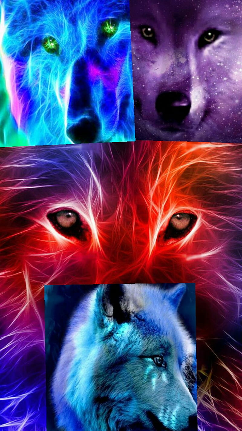 Wolf Spirit Cosmic 4K Wallpaper iPhone HD Phone 8010g