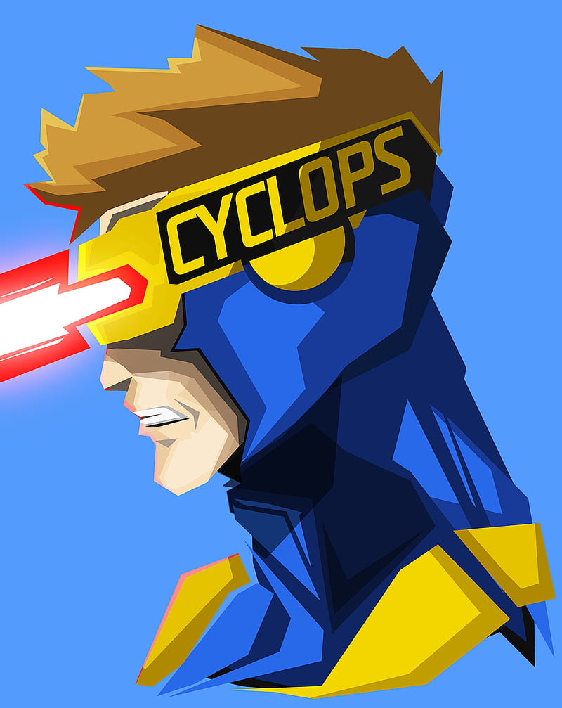 Cyclops, Marvel Comics, blue background, HD phone wallpaper