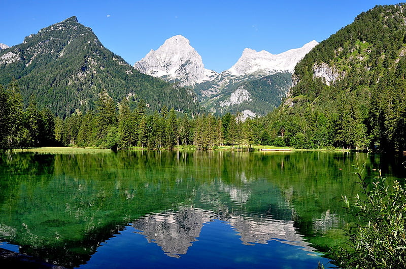 HINTERSTODER AUSTRIA, berge, hinterstoder, lake, mountains, HD wallpaper