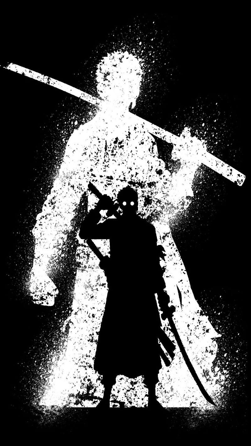 One Piece Roronoa Zoro & Swords Black Wallpapers for iPhone 4k