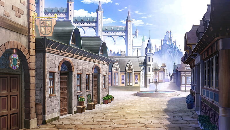 Anime Fantasy Scenery, Scenery, Castle, Anime, Fantasy, City, HD wallpaper  | Peakpx