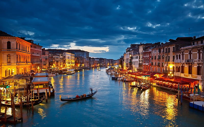 italy venice gondolas river-Cities, HD wallpaper