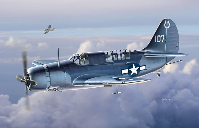 Curtiss Helldiver Art, Artwork, United States Navy, Curtiss Helldiver, Art, World War Two Art, World War Two, HD wallpaper