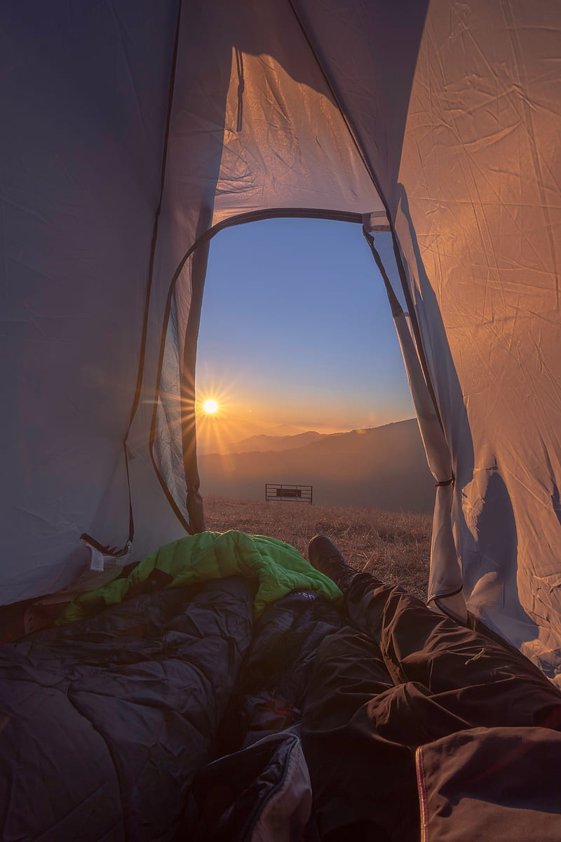 tent, legs, camping, tourism, travel, sunlight, HD phone wallpaper