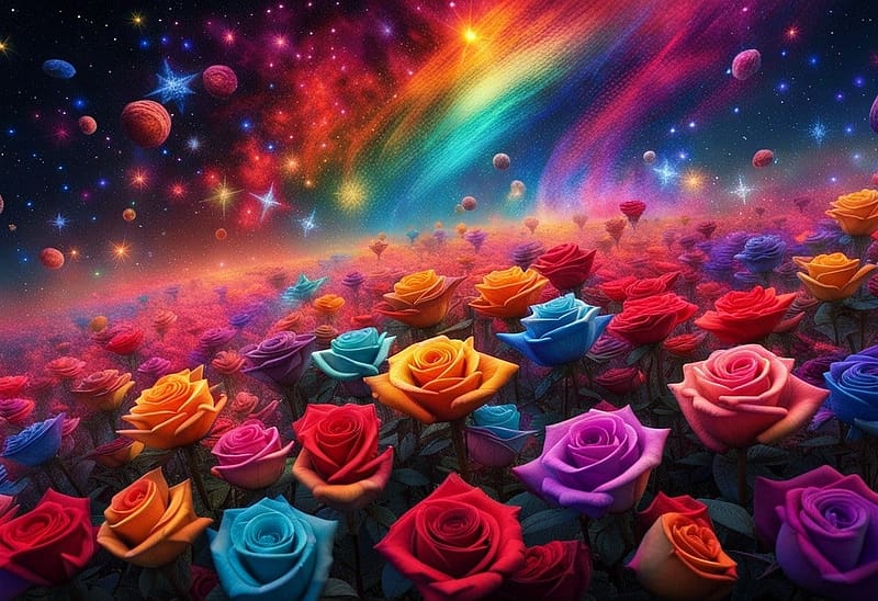 Rainbow roses, Flowers, Roses, Colorful, Rainbow, Abstract, HD ...