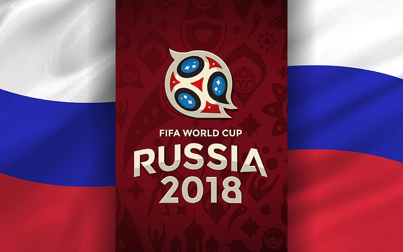 Russia 2018 Flag of Russia, FIFA World Cup Russia 2018, FIFA World Cup 2018, logo, russian flag, soccer, FIFA, football, Soccer World Cup 2018, creative, HD wallpaper