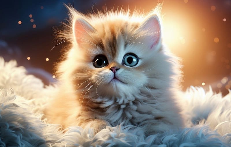 Cute kitten, hazikedvenc, cica, aranyos, szemek, nezes, allat, HD wallpaper