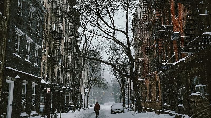 New york house snow street travel, HD wallpaper | Peakpx