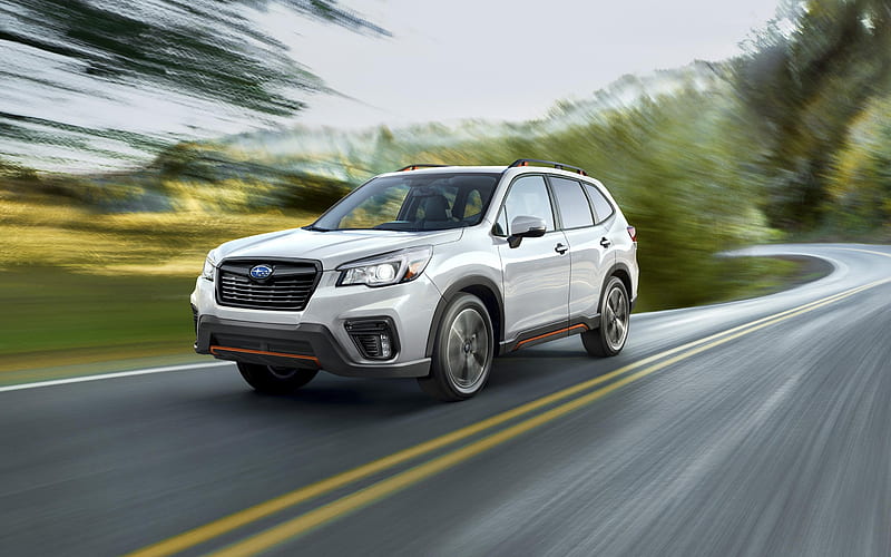 Subaru Forester, 2019 exterior, front view, Japanese all-wheel drive crossover, new white Forester, Japanese cars, Subaru, HD wallpaper