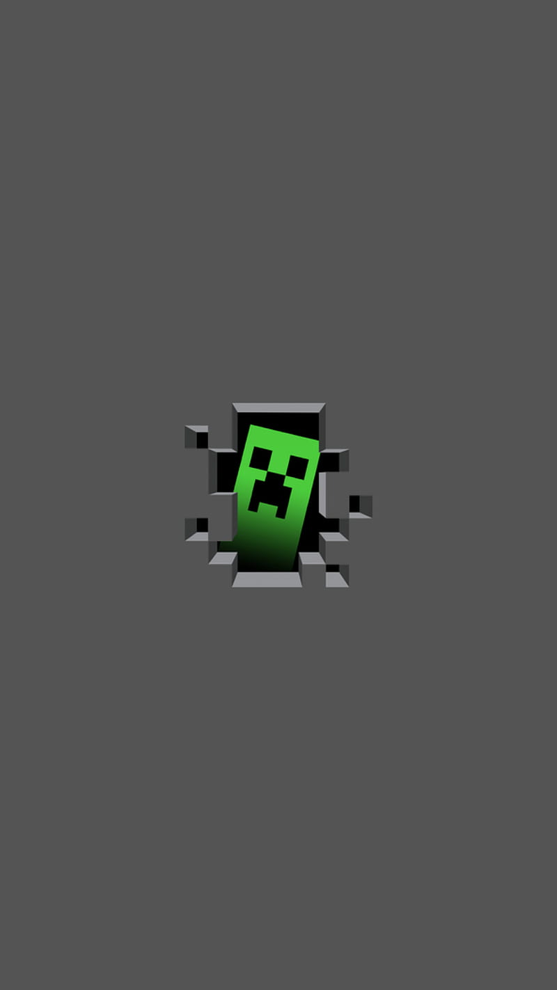Minecraft, block, creeper, green, HD phone wallpaper