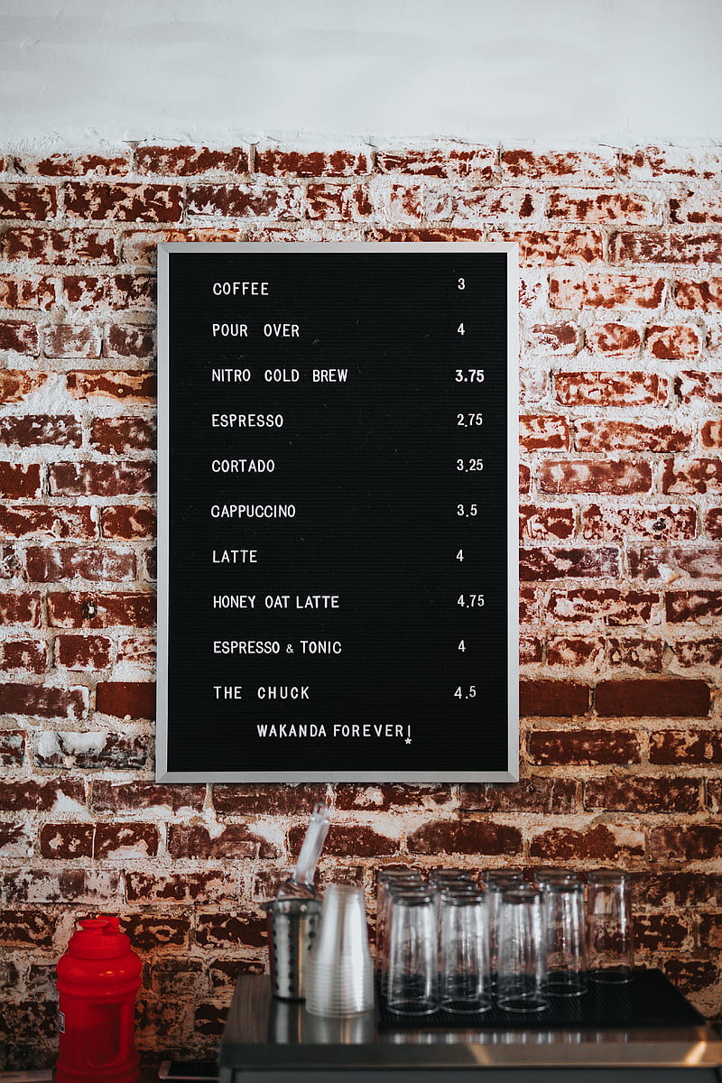 black and white menu board, HD phone wallpaper