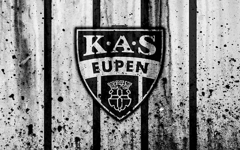 FC Eupen, grunge, ESL Pro League, logo, soccer, football club, Belgium, art, Eupen, stone texture, Eupen FC, HD wallpaper