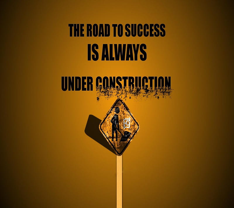 Success, caution, destiny, life, quote, road, HD wallpaper