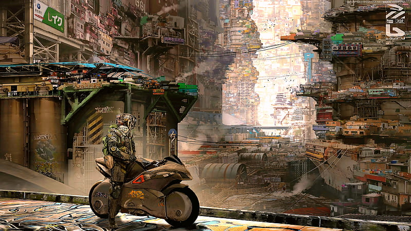 Cyber City Cyberpunk Science Fiction , cyberpunk, science-fiction, artist, artwork, digital-art, HD wallpaper