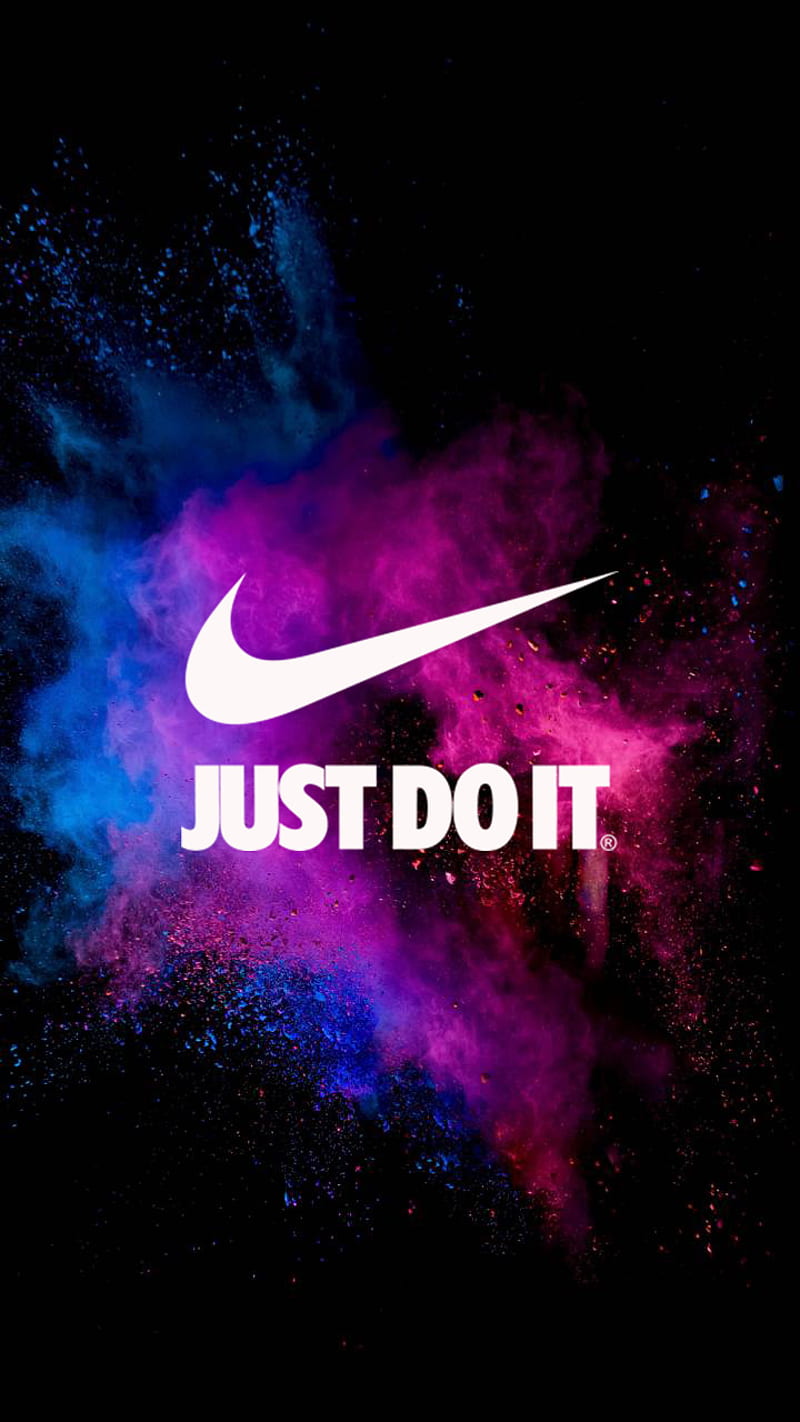 Nike powder, blue, clash, color, colour, colourful, logo, mash, powder, purple, HD phone wallpaper