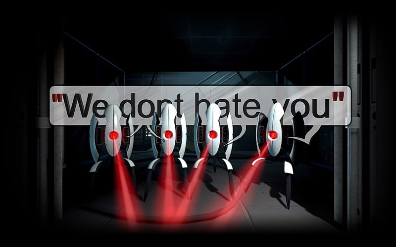 We dont hate you, game, steam, portal, turrets, HD wallpaper