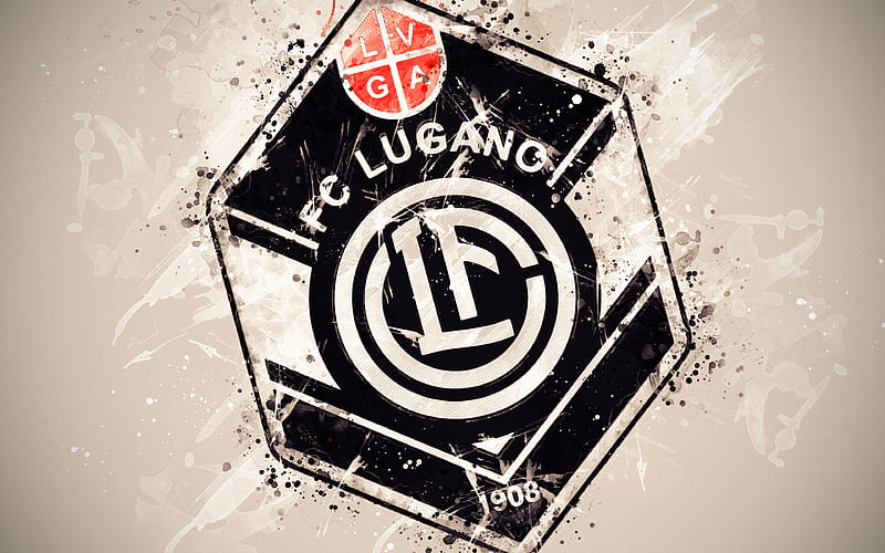 Download wallpapers FC Lugano, 4k, silk texture, logo, swiss football club,  black and white flag, emblem, Swiss Super League, Lugano, Switzerland,  football for …