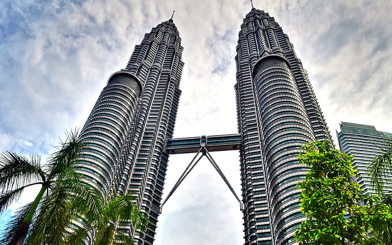 Petronas Towers, Kuala Lumpur, Malaysia, Modern architecture, skyscrapers, high towers, twin towers, HD wallpaper
