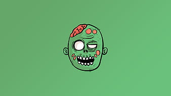 Zombie Minimalist, zombie, minimalism, artist, artwork, digital-art, HD wallpaper