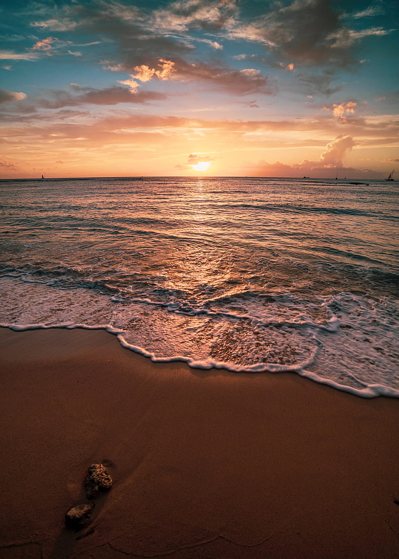 pier beach sunset 4k iPad Wallpapers Free Download
